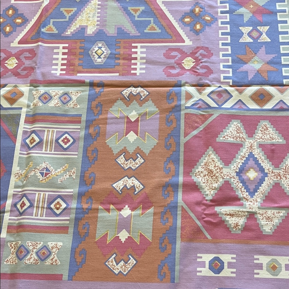 Colorful Vintage 80’s Geometric Patterned Fabric 1 yard